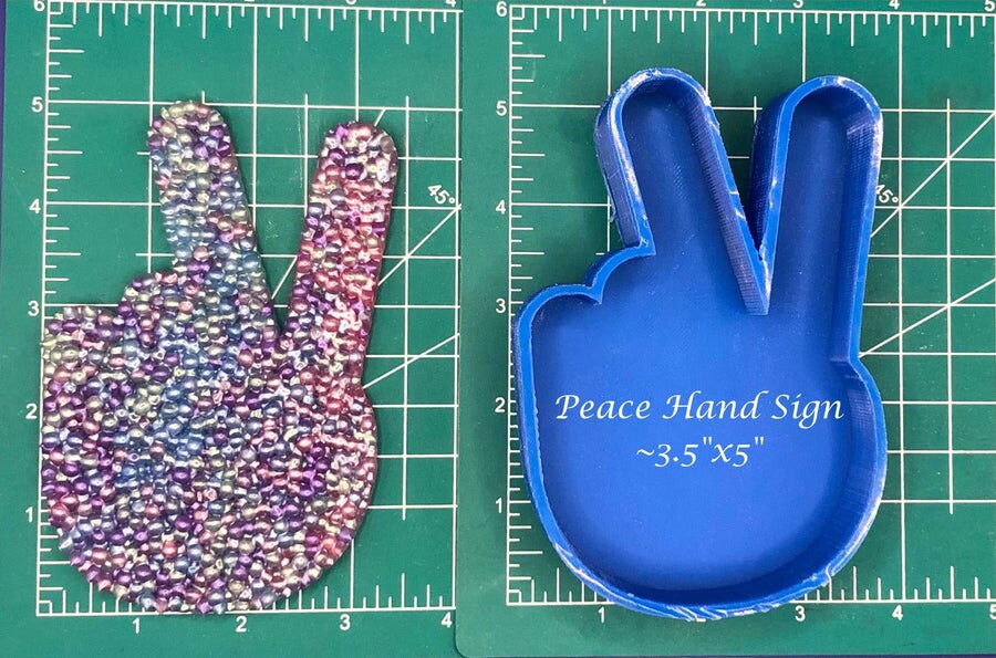 Peace Hand Sign Silicone Freshie Mold