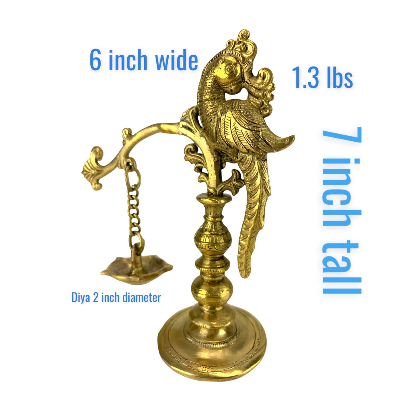 Brass Annam Oil Lamp Diya Peacock Samai Deepak Lamp Kerala Traditional Kutthu Vilakku Panchmahal Deepam for Home Temple Mandir Office Diwali Decoration - Deepawali Housewarming Return Gift