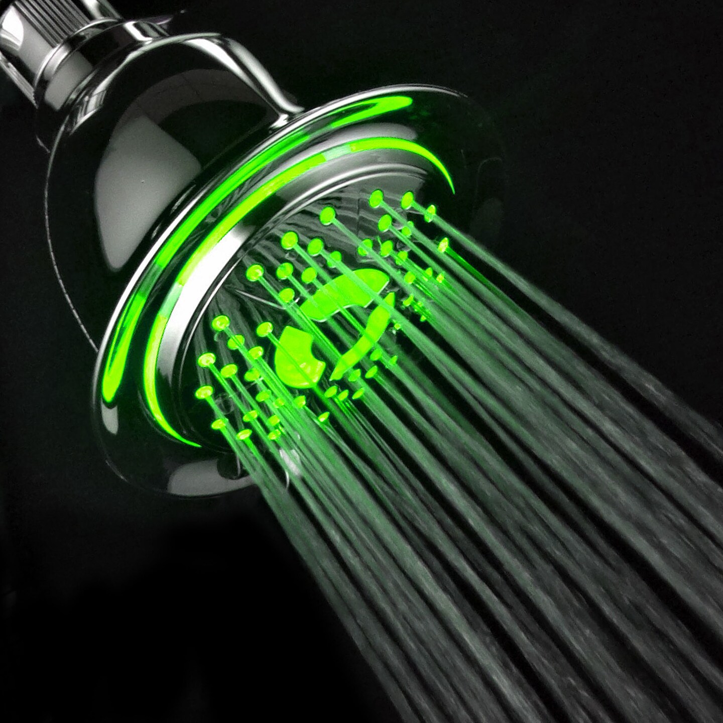 Powerspa Chrome Led Shower Head 4 Settings Hydro Turbine Water Save Model 1491