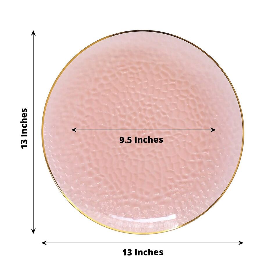 10 Blush 13 in Round Hammered Plastic CHARGER PLATES