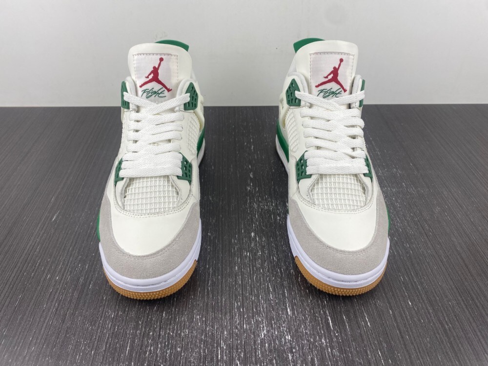SB X Air Jordan 4 Sail Pine Green-Neutral Grey-White - Sneakers for Men and Women