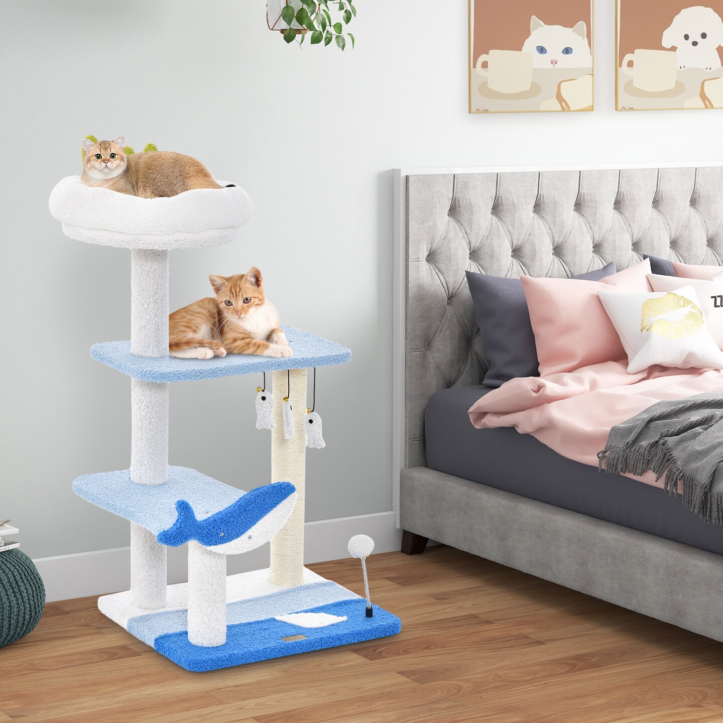 Multi-level Cat Tower With Sisal Covered Scratching Posts