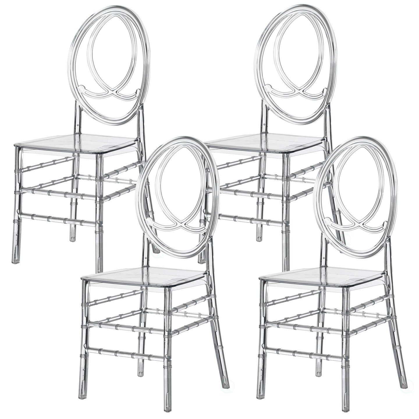 Modern Acrylic Phoenix Dining Chair, Stackable Transparent Party Chair, Crystal Clear Acrylic Chair for Events and Weddings