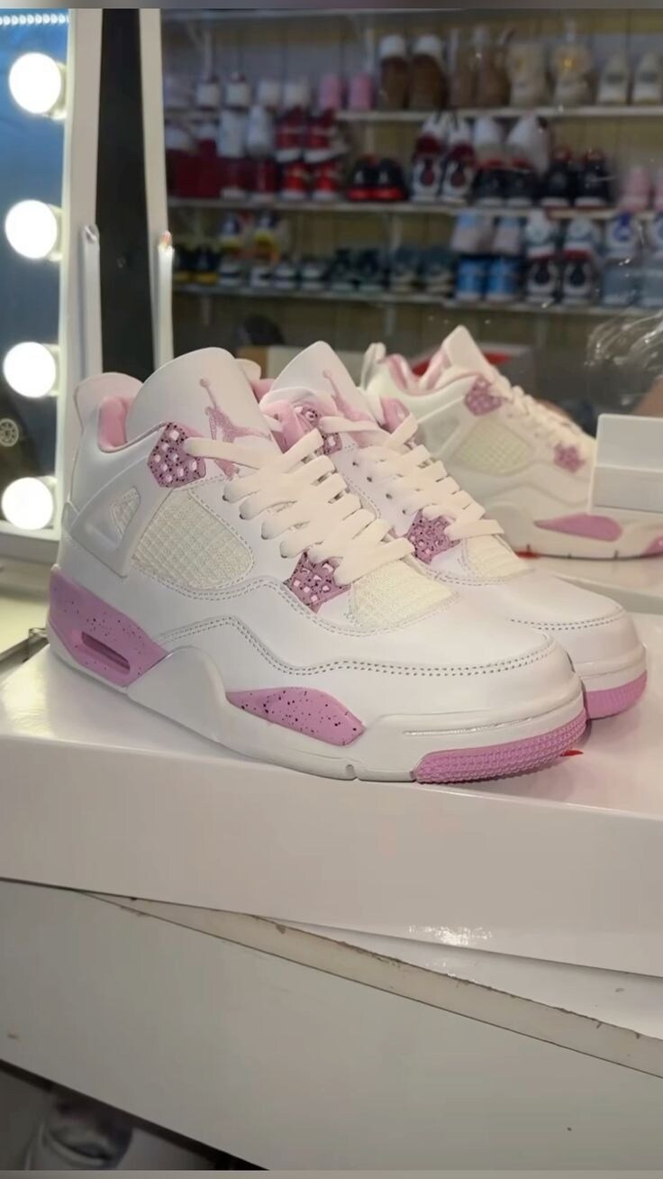 Jordan 4 white and pink fashion