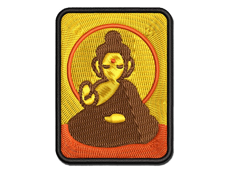 Buddha Siddhartha Gautama Buddhist Buddhism Multi-Color Embroidered Iron-On or Hook &#x26; Loop Patch Applique