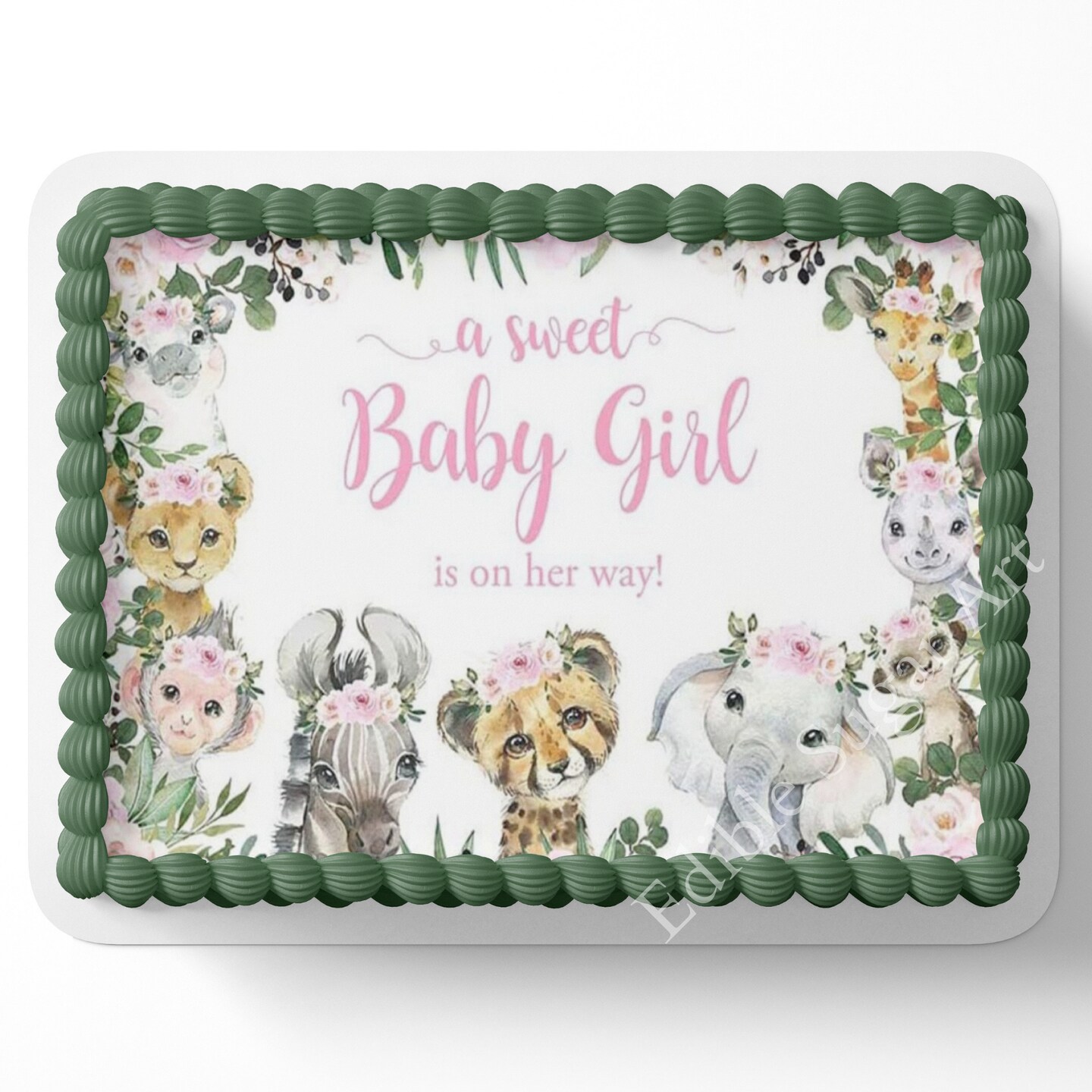Safari Baby Shower Cake Topper Safari Sheet Cake Topper Safari baby