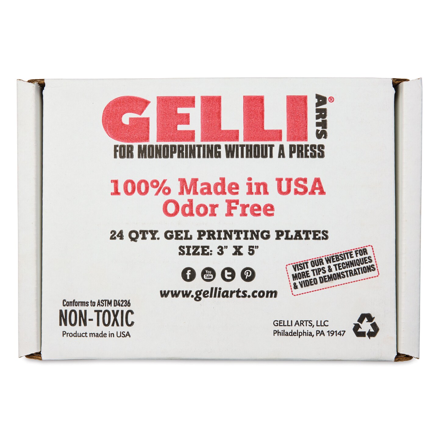 Gelli Arts Gel Printing Plates - Class Pack, 3&#x22; x 5&#x22;, Rectangle, Pkg of 24
