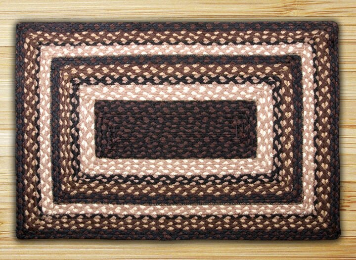 Earth Rugs RC-313 Mocha / Frappuccino Rectangle Braided Rug 5 Feet x 8 Feet