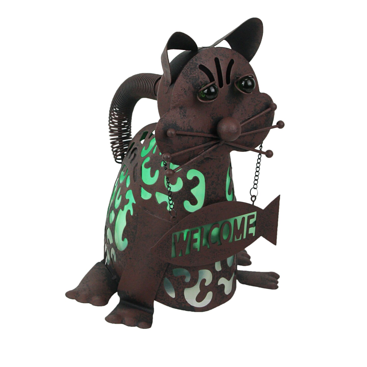 Metal Cat &#x26; Dog LED Solar Garden Statue Accent Light Patio Decor Sculpture Art