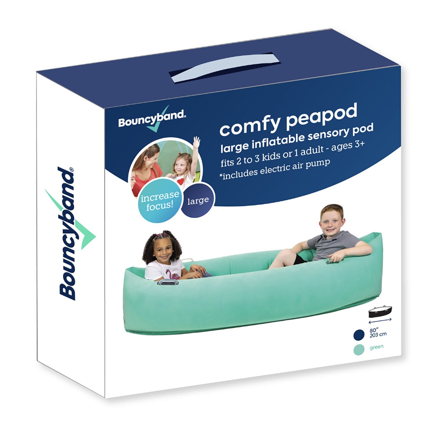 Comfy Peapod, Inflatable Sensory Pod , 80&#x22;, Green