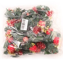Velvet Wreath Picks with Gift Box, Berries, Pine Cones, & Ball | Holiday Xmas Accents | Trees, Wreaths, & Garlands | Gift Wrapping | Christmas Picks | Home & Office Decor (Set of 12)