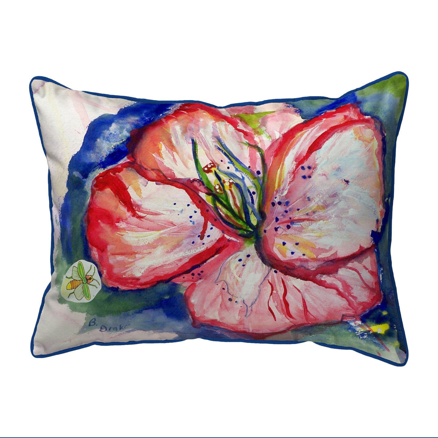 Betsy Drake Hibiscus Large Indoor/Outdoor Pillow 16x20