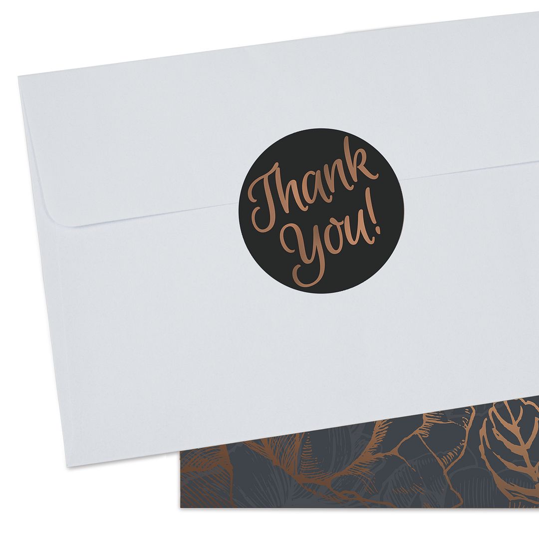 Great Papers! Sticker Seal Roll with Copper Foil, Thank You!, 1" Seal, Self-Adhesive , 250 Stickers per Roll
