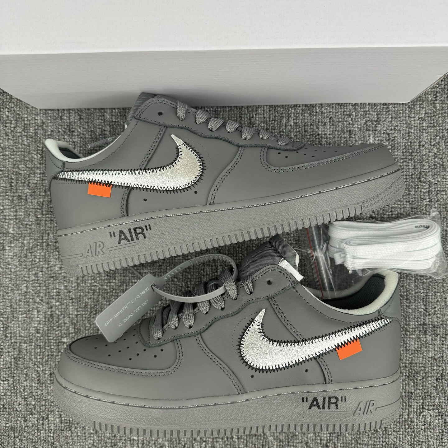 Off White X Air Force 1 Low Ghost Grey metallic Silver Sneakers for Men and Women MakerPlace by Michaels