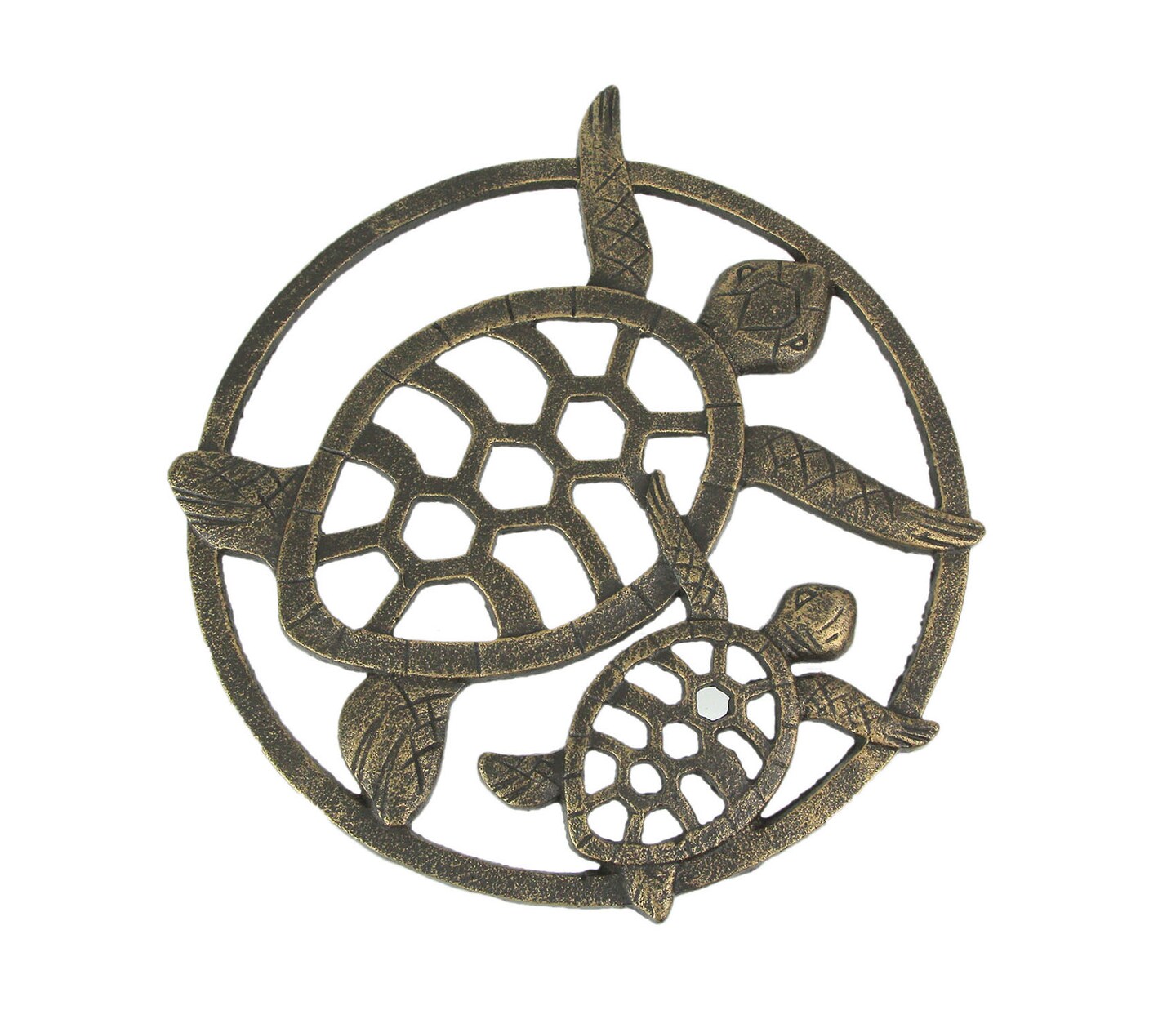 Antique Bronze Finished Cast Iron Sea Turtles Wall Hanging 12.75 Inches ...