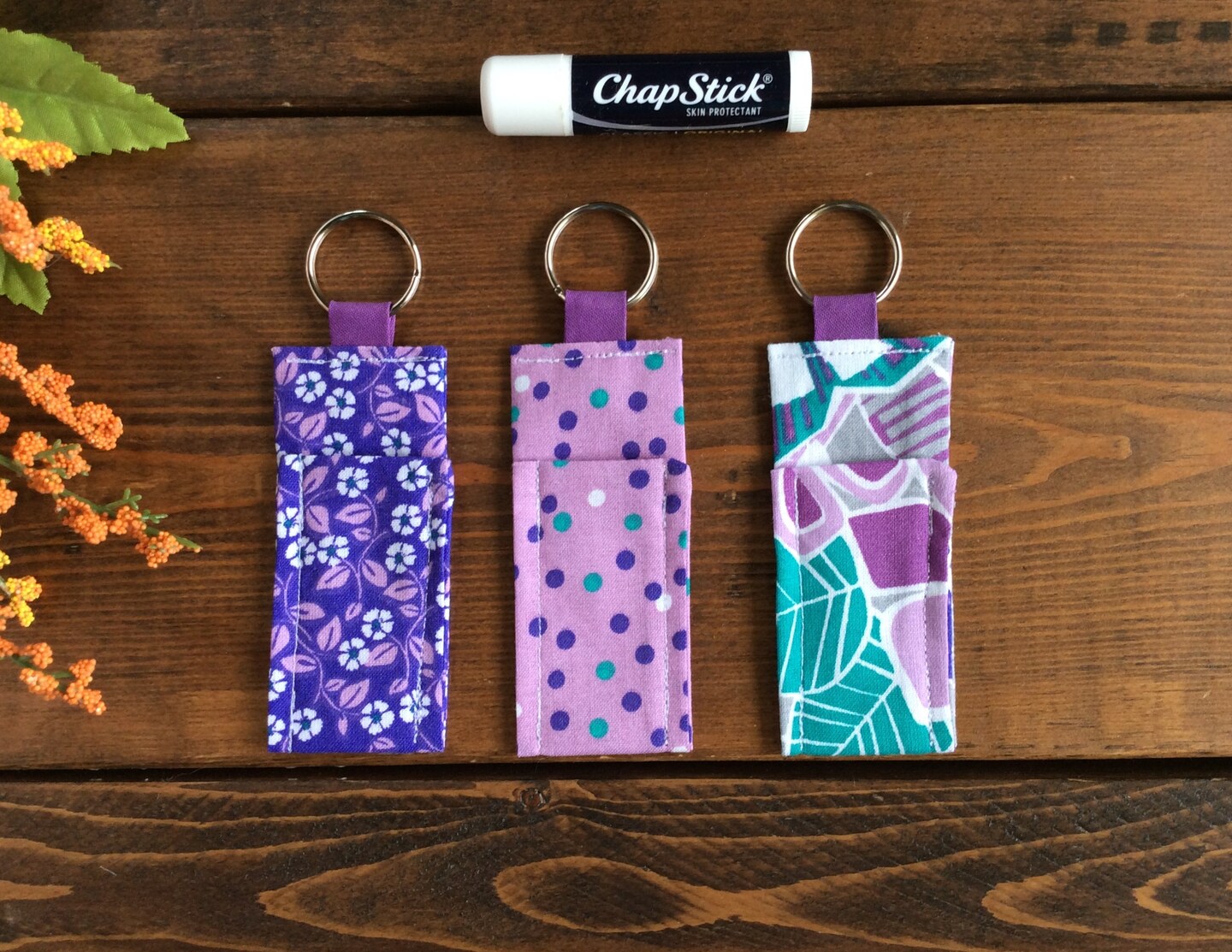 Chapstick Holder Keychain, Lip Balm Holder Keychain, Chap Stick Holder