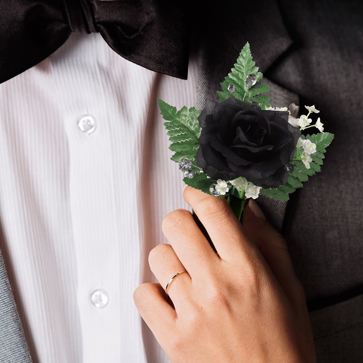 100-Pack: Noir Black Silk Rose Picks, 8" Stems, 3" Wide, Floral Home by Artificial Flowers