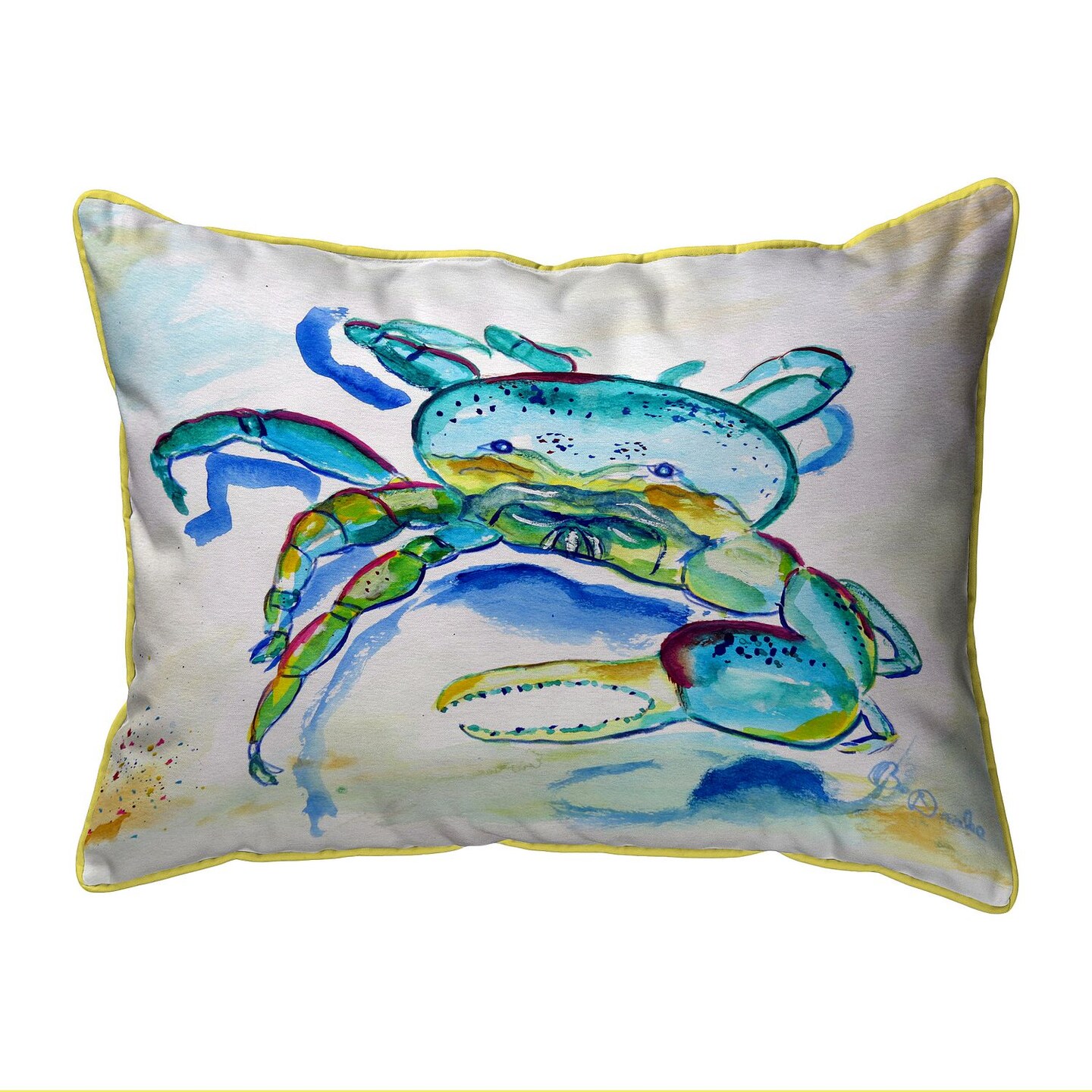 Betsy Drake Blue Fiddler Crab Extra Large Zippered Pillow 20x24