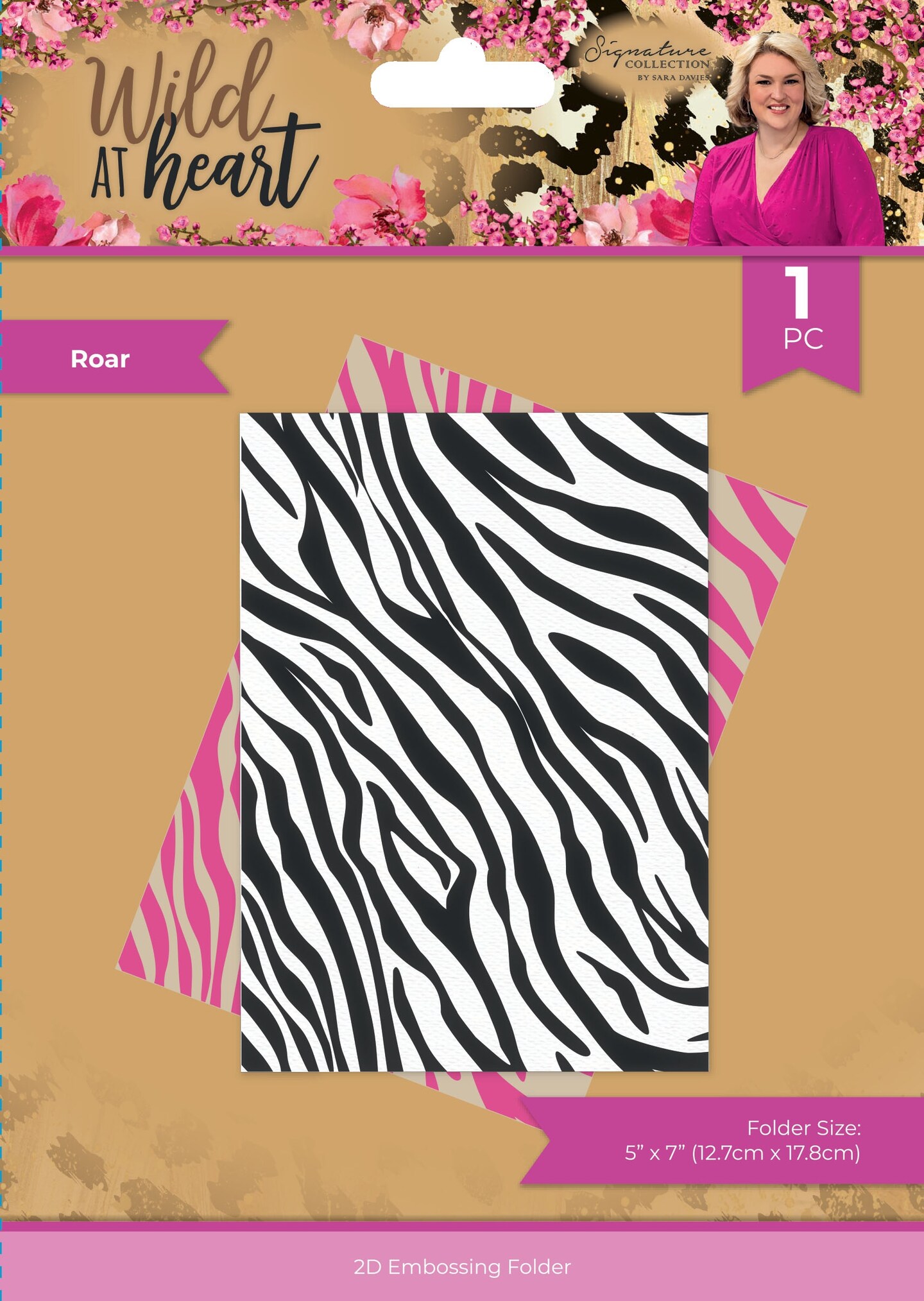 Sara Signature Wild At Heart Embossing Folder 5&#x22;X7&#x22;-Roar