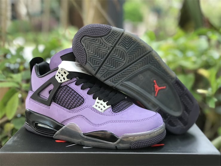 Travis Scott X Air Jordan 4 Purple Sneakers for Men and Women