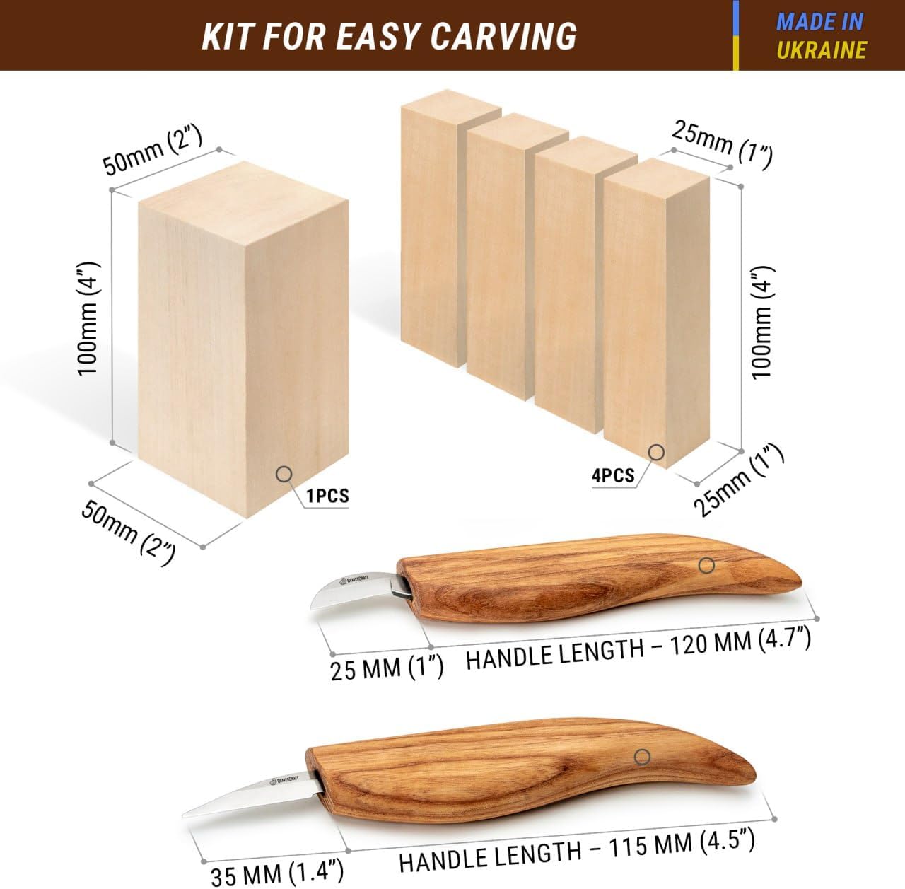 BeaverCraft S16 Wood Whittling Kit for Beginners Kids and Adults with Basswood Blocks Video Tutorial - Wood Carving Kit Tools Gift Set Beginner Wood Carving Knife Chip Carving Woodworking Widdling Kit