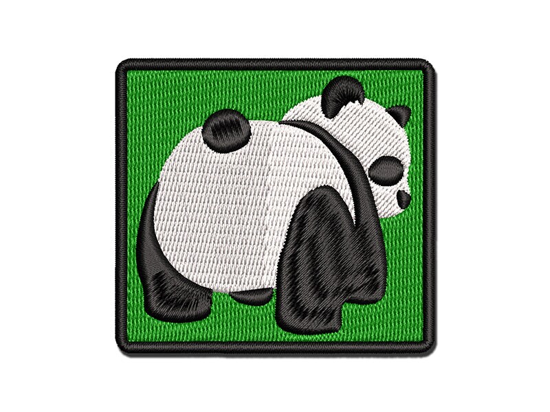 Cute Panda Bear Butt Behind Multi-Color Embroidered Iron-On or Hook &#x26; Loop Patch Applique