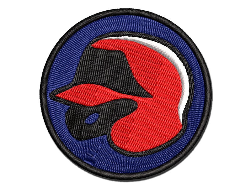 Batting Helmet Baseball Softball Multi-Color Embroidered Iron-On or Hook &#x26; Loop Patch Applique