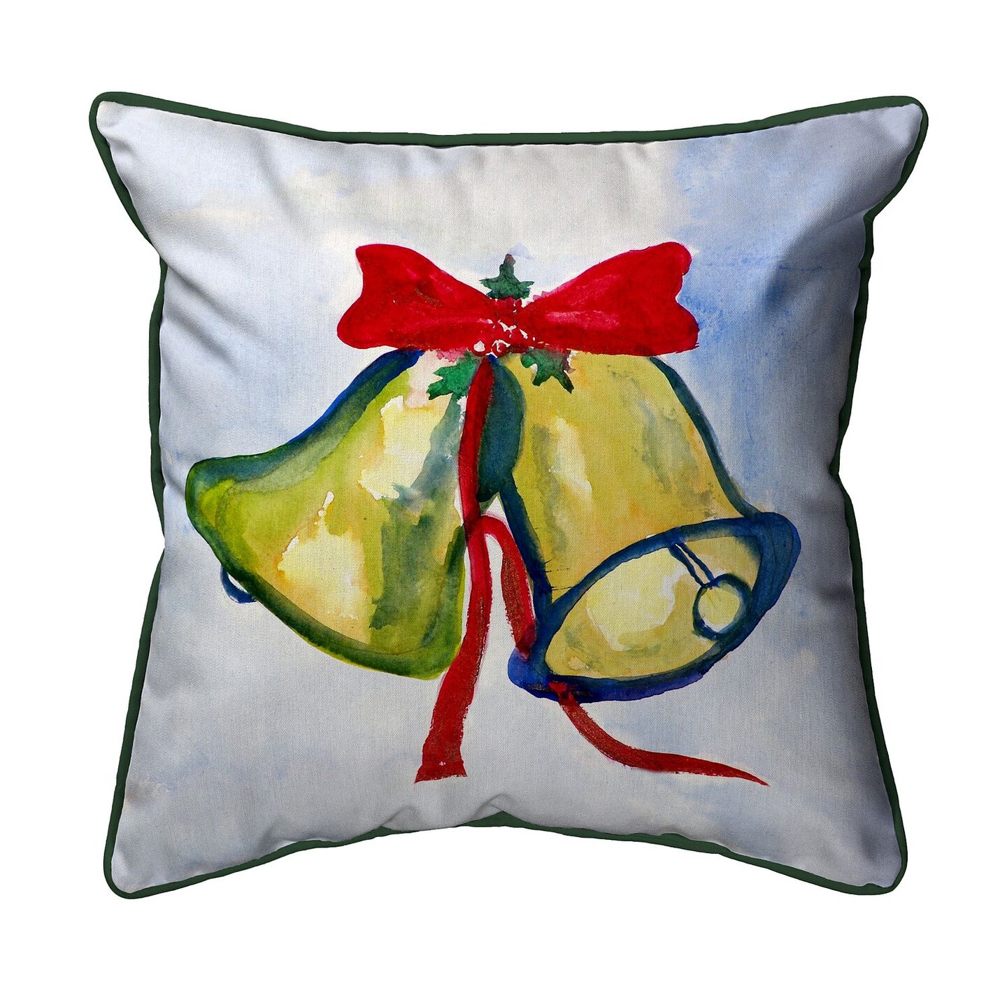 Betsy Drake Christmas Bells Extra Large Zippered Pillow 22x22