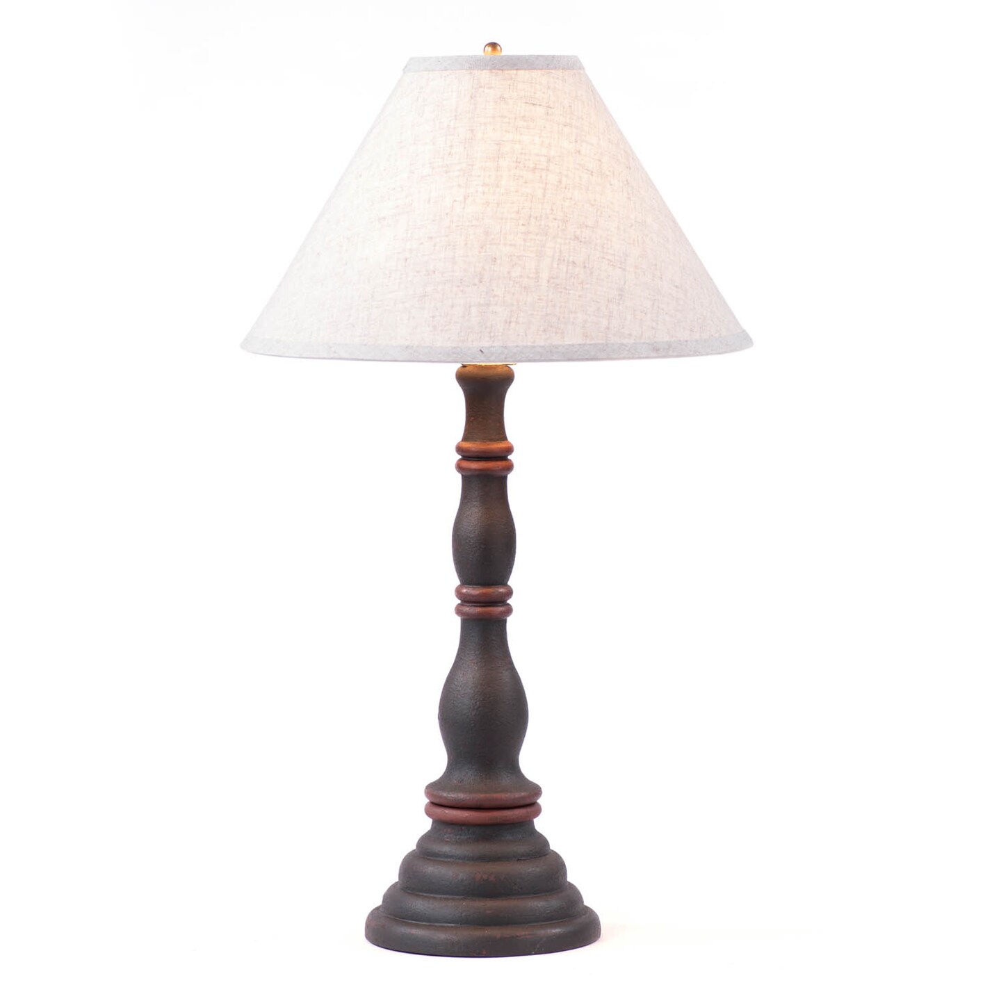 Irvin&#x27;s Country Tinware Davenport Lamp in Hartford Black and Red with Shade
