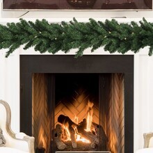 Pre-Lit Northern Pine Garland with 280 Lifelike Green Tips &#x26; Battery Operated Lights | 9-Foot | Indoor/Outdoor Use | Holiday Xmas Accents | Table &#x26; Mantel | Christmas Garlands | Home &#x26; Office Decor (Set of 12)