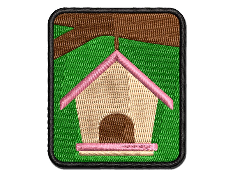 Bird House Multi-Color Embroidered Iron-On or Hook &#x26; Loop Patch Applique