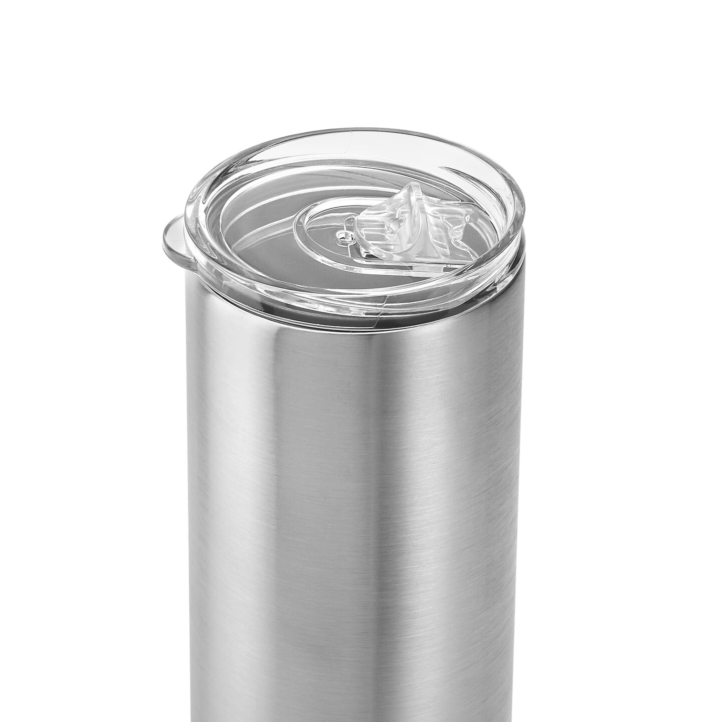 Makerflo 30 oz Skinny Stainless Steel Silver Tumbler with Lid &#x26; Straw | Craft-Ready for DIY Gifts &#x26; Personalization (Epoxy, UV DTF, Vinyl, and Laser Engraving) - Not for Sublimation