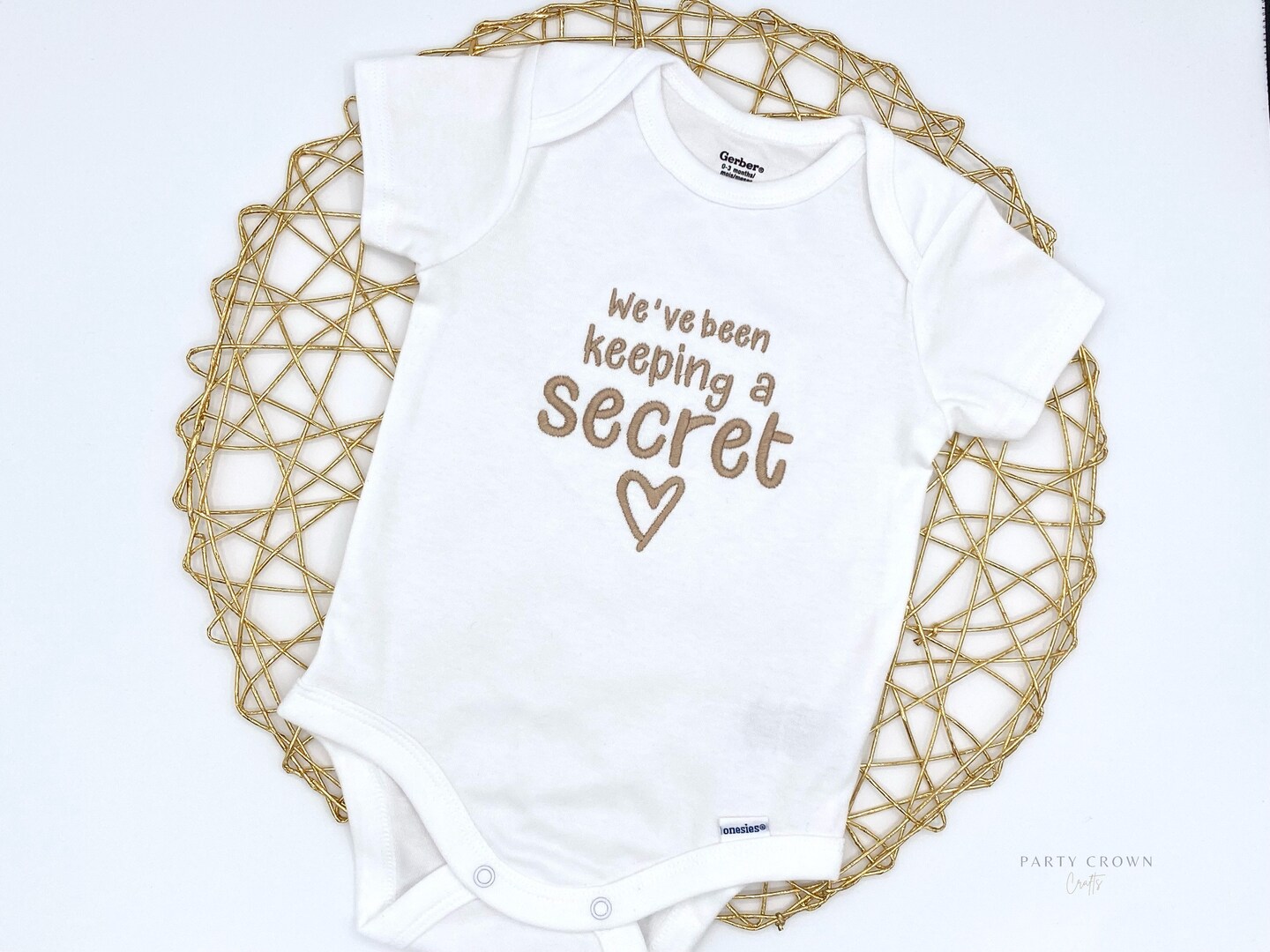 Embroidered Onesies® • We've been keeping a secret Pregnancy Announcement • Baby Announcement to Grandparents • Husband's Surprise Gift • product 2