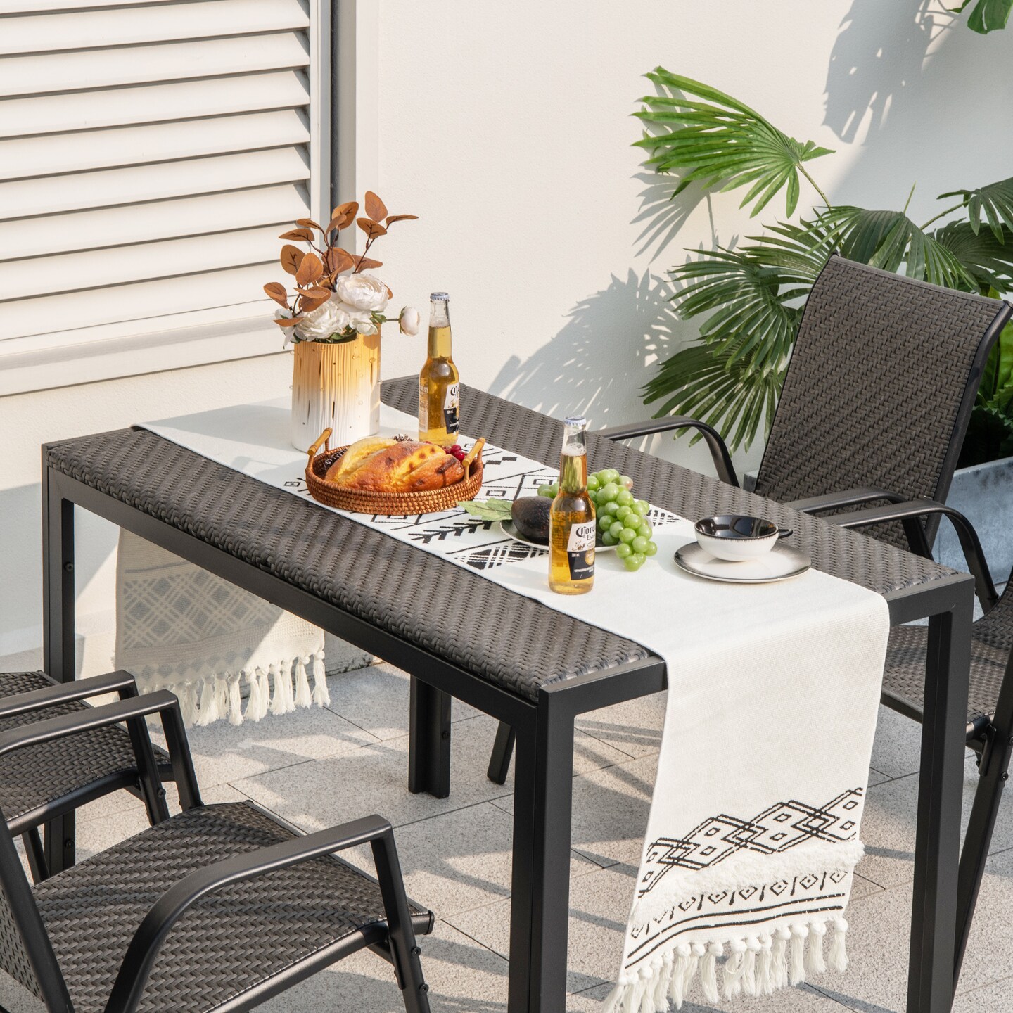 Wicker Dining Table Patio Rectangular Rattan Table | Michaels
