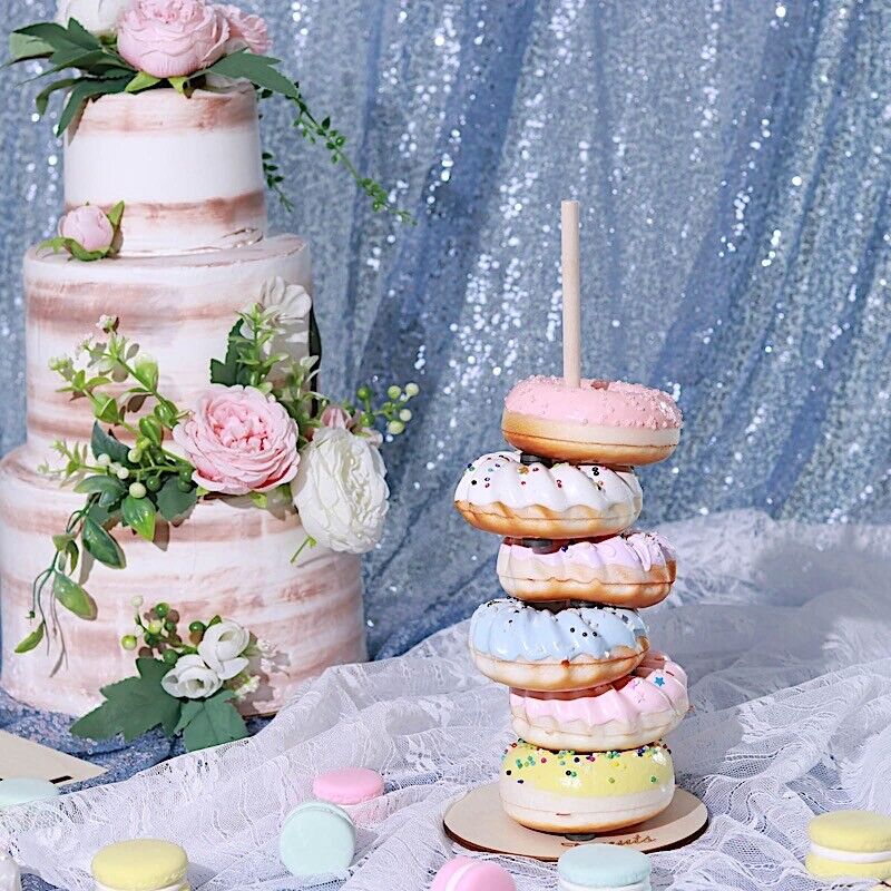 2 Natural Wood Donut Holders Dessert DISPLAY STANDS