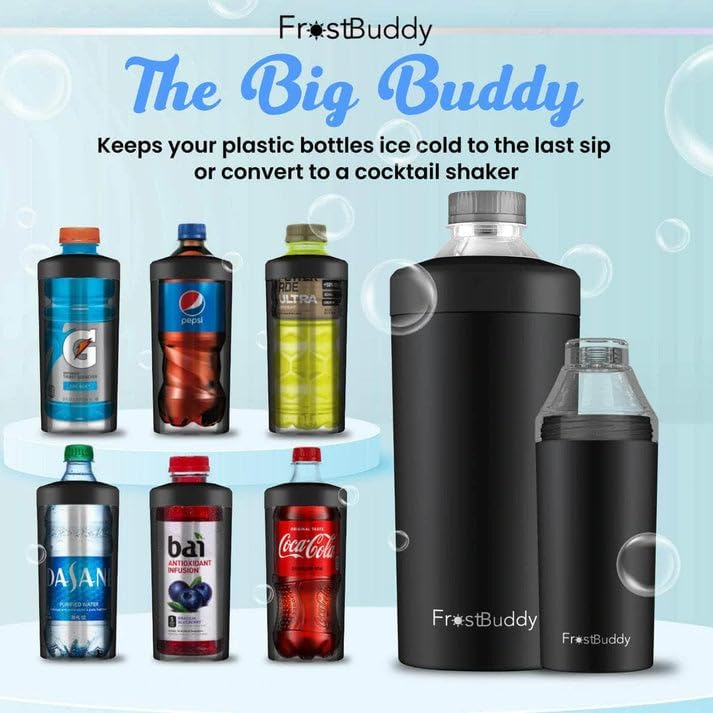 Makerflo Sublimation Big Buddy 20oz Bottle Cooler, Cocktail Shaker made by FrostBuddy - Single Pack
