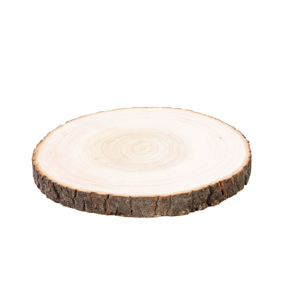 12&#x22; Natural Round Poplar Wooden Slices Party Home Tabletop