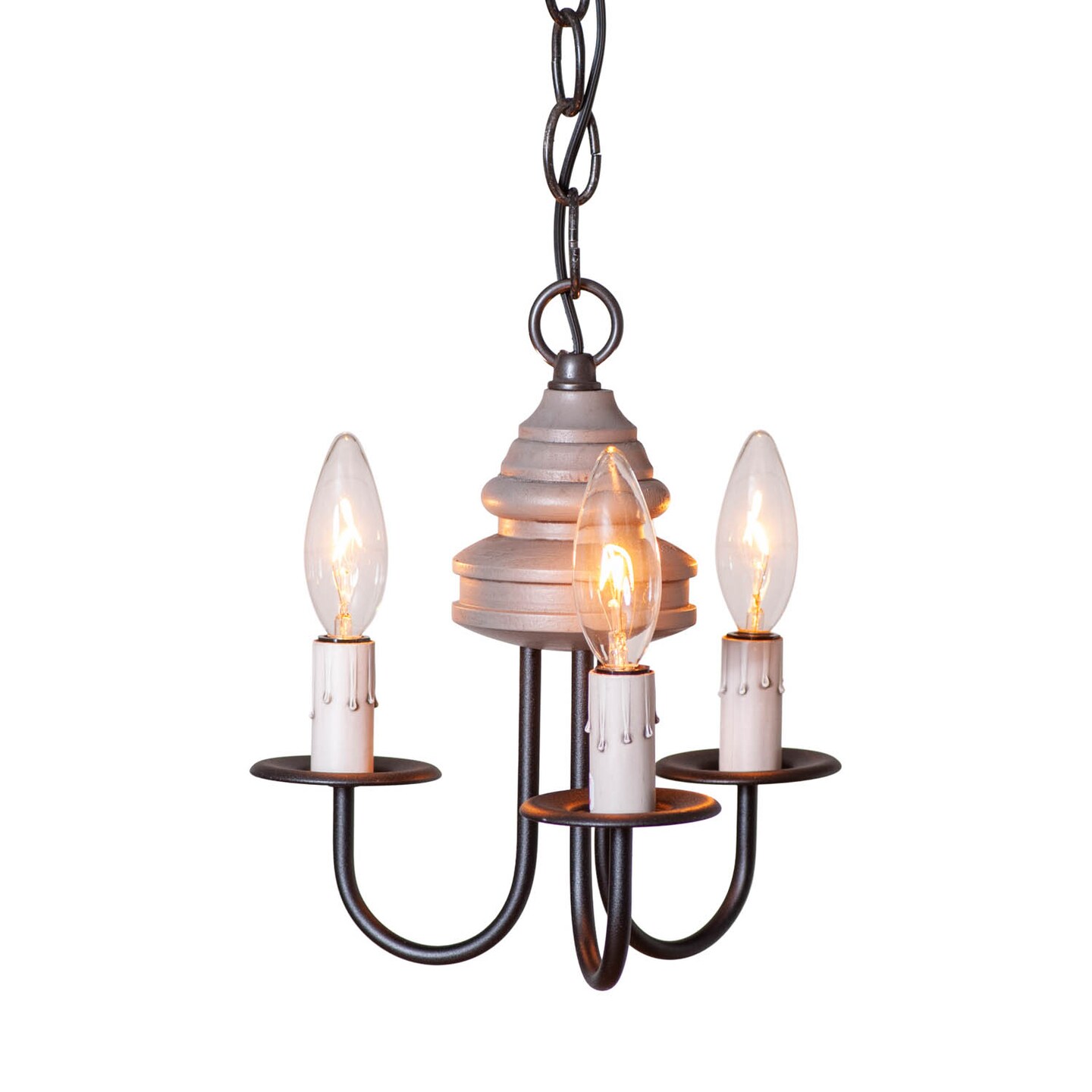 Irvins Country Tinware Bellview Chandelier in Earl Gray - 3 Light