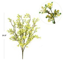 12-Pack: 22&#x22; Mini Yellow Flower Bush with 14 Sprays by Floral Home&#xAE;