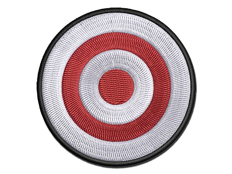Bullseye Target Multi-Color Embroidered Iron-On or Hook &#x26; Loop Patch Applique