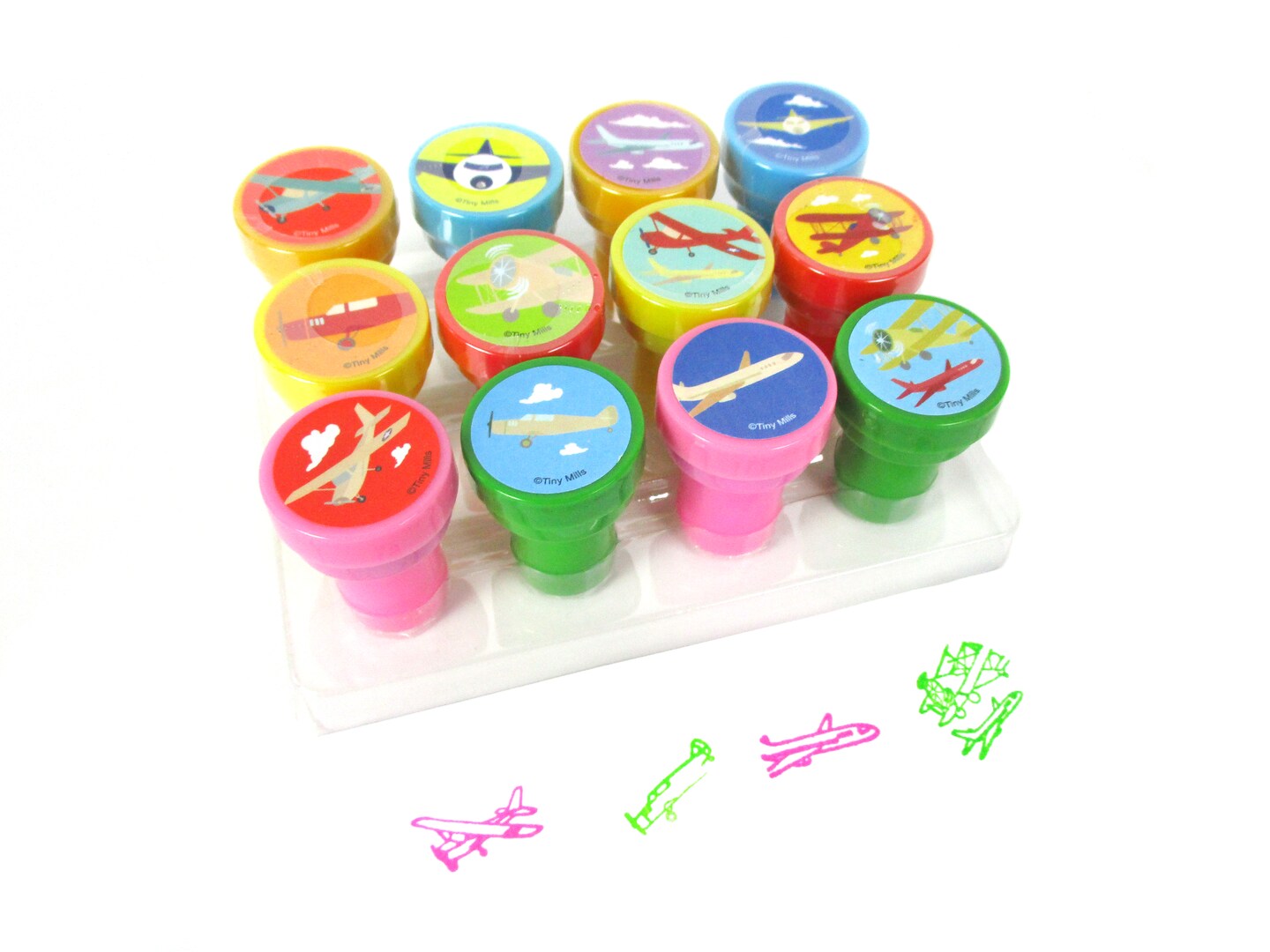 TINYMILLS 12 Pcs Airplane Stamp Kit