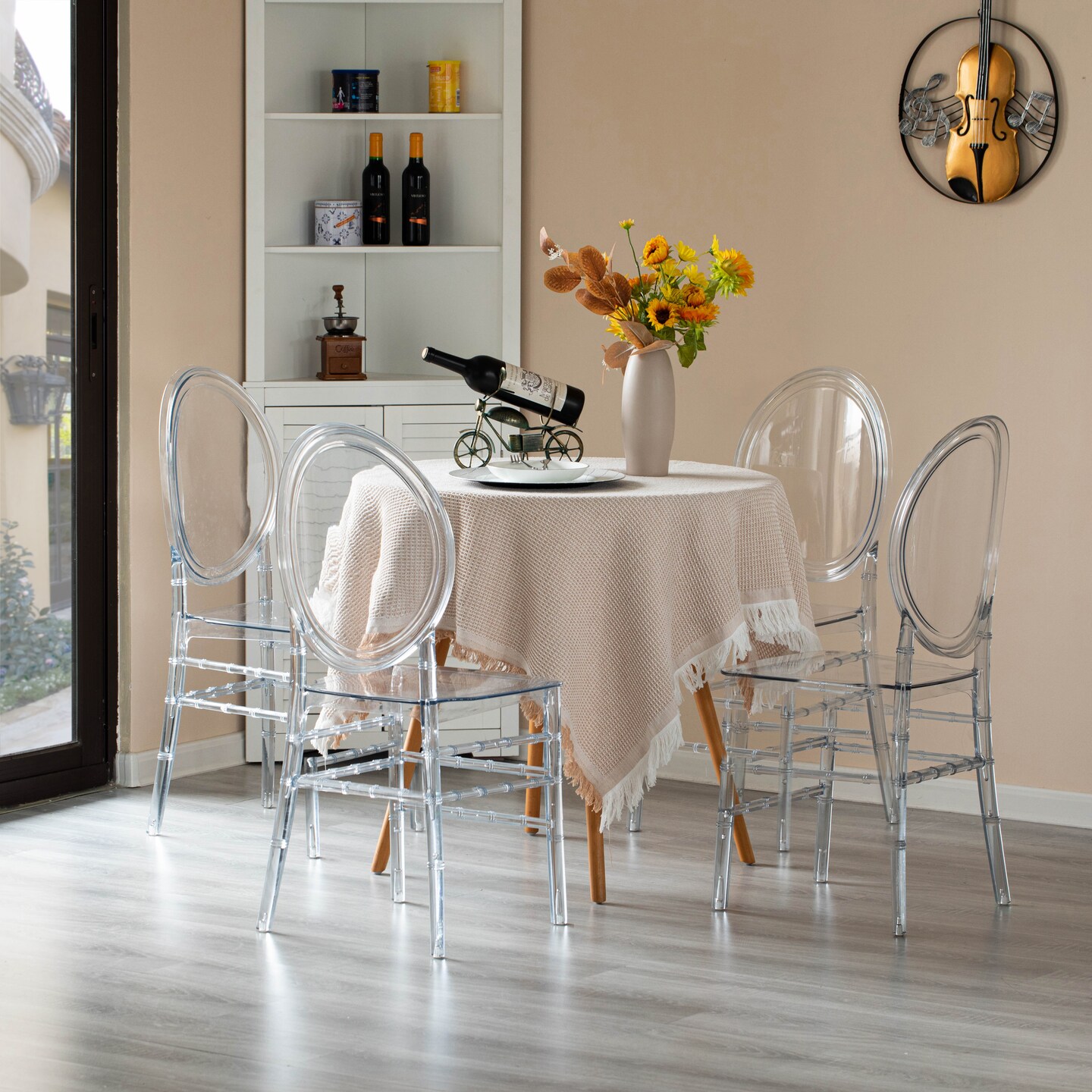 Modern Acrylic Crystal Ice Chair, Florence Dining Chair, Stackable Transparent Seating for Events and Weddings