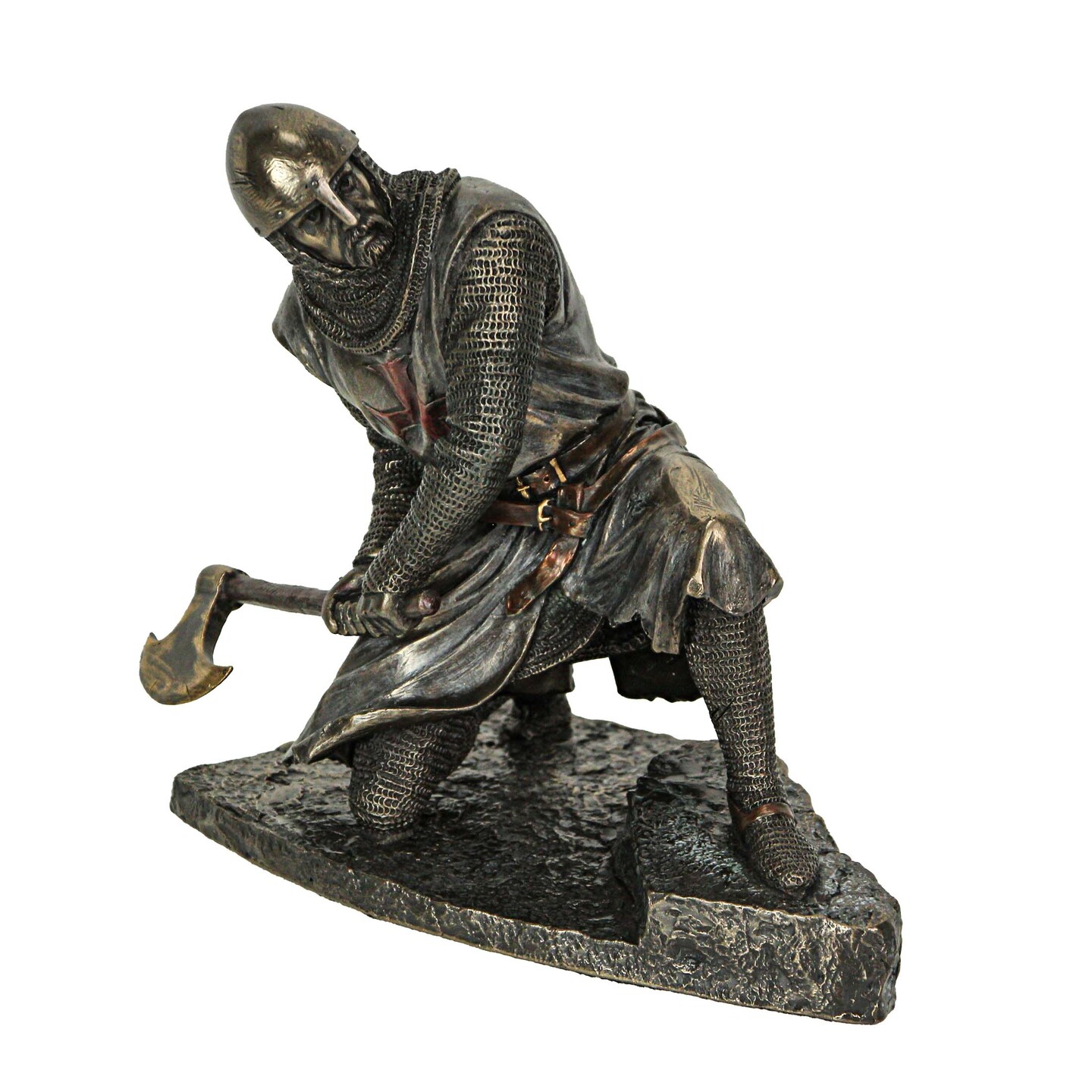 Bronze Finish Kneeling Templar Knight Wielding Battle Axe Statue | Michaels