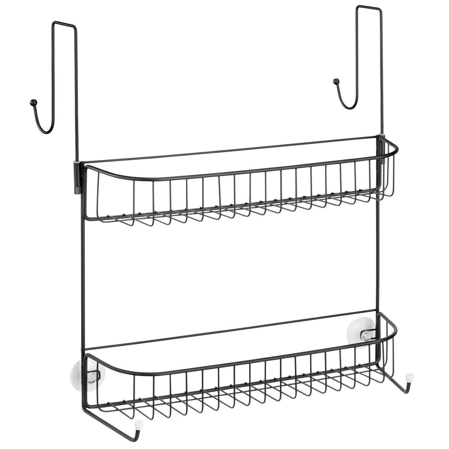 mDesign Metal Bathroom Over Door Hanging Shower Caddy, X-Wide