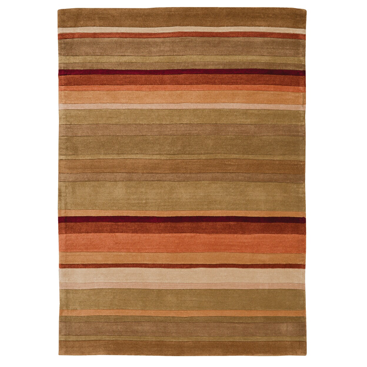 Trio Linear Green Rust Area Rug 5X7 Contemporary Transitional Design Modern