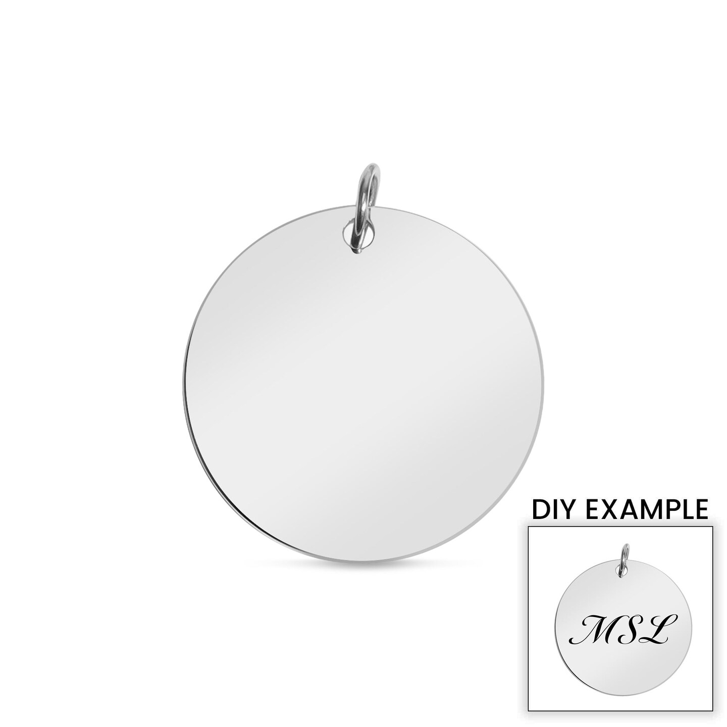 Blank Round Polished Stainless Steel Pendant