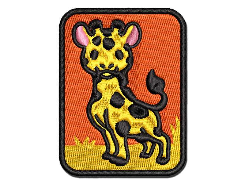 Lovable Giraffe African Zoo Animal Multi-Color Embroidered Iron-On or Hook &#x26; Loop Patch Applique