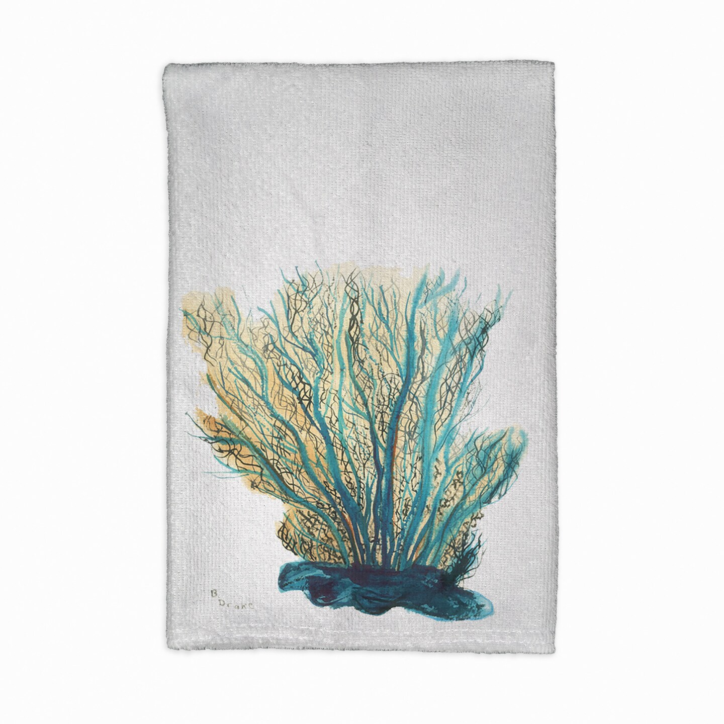 Betsy Drake Blue Coral Kitchen Towel