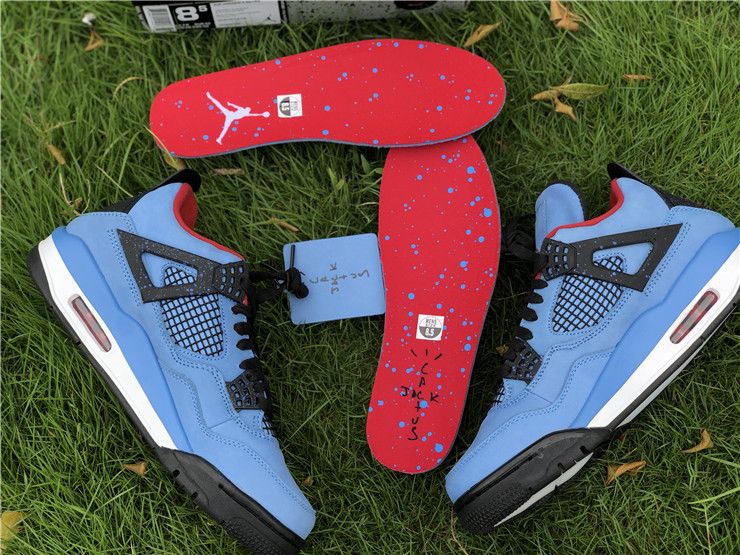 Travis Scott X Air Jordan 4 Houston Oilers Shoes, Sneaker