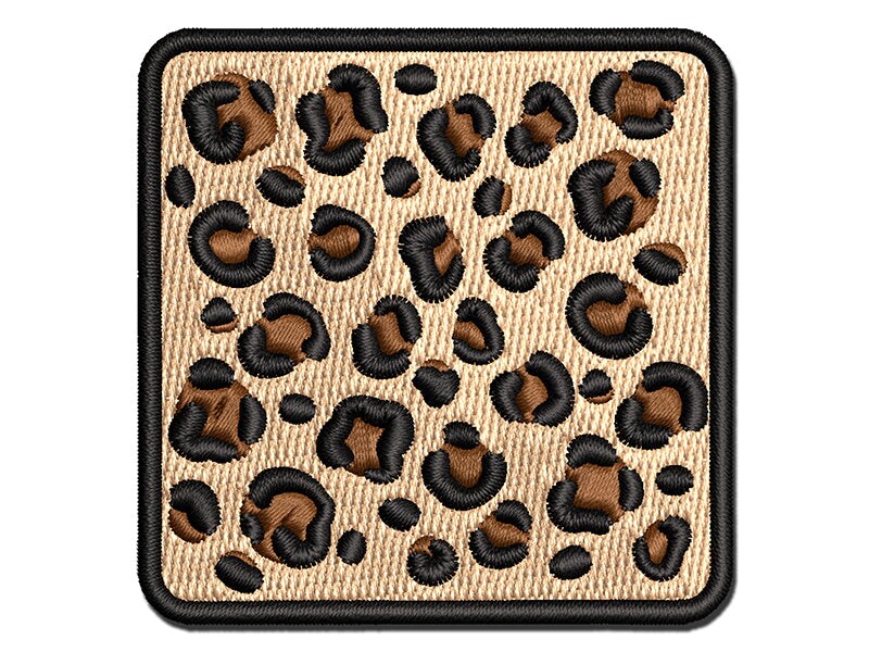 Leopard Print Spots Multi-Color Embroidered Iron-On or Hook &#x26; Loop Patch Applique